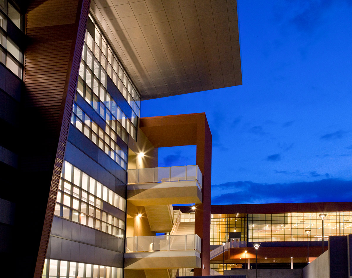 Architectural dusk view of Atrisco Academy High School - Albuquerque, NM